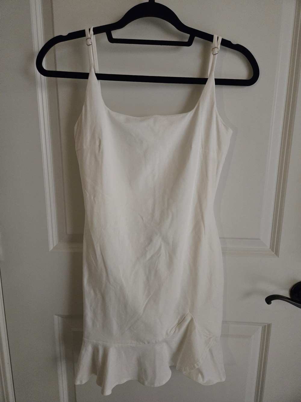 Princess Polly White Ruffle Hem Mini Dress US 4